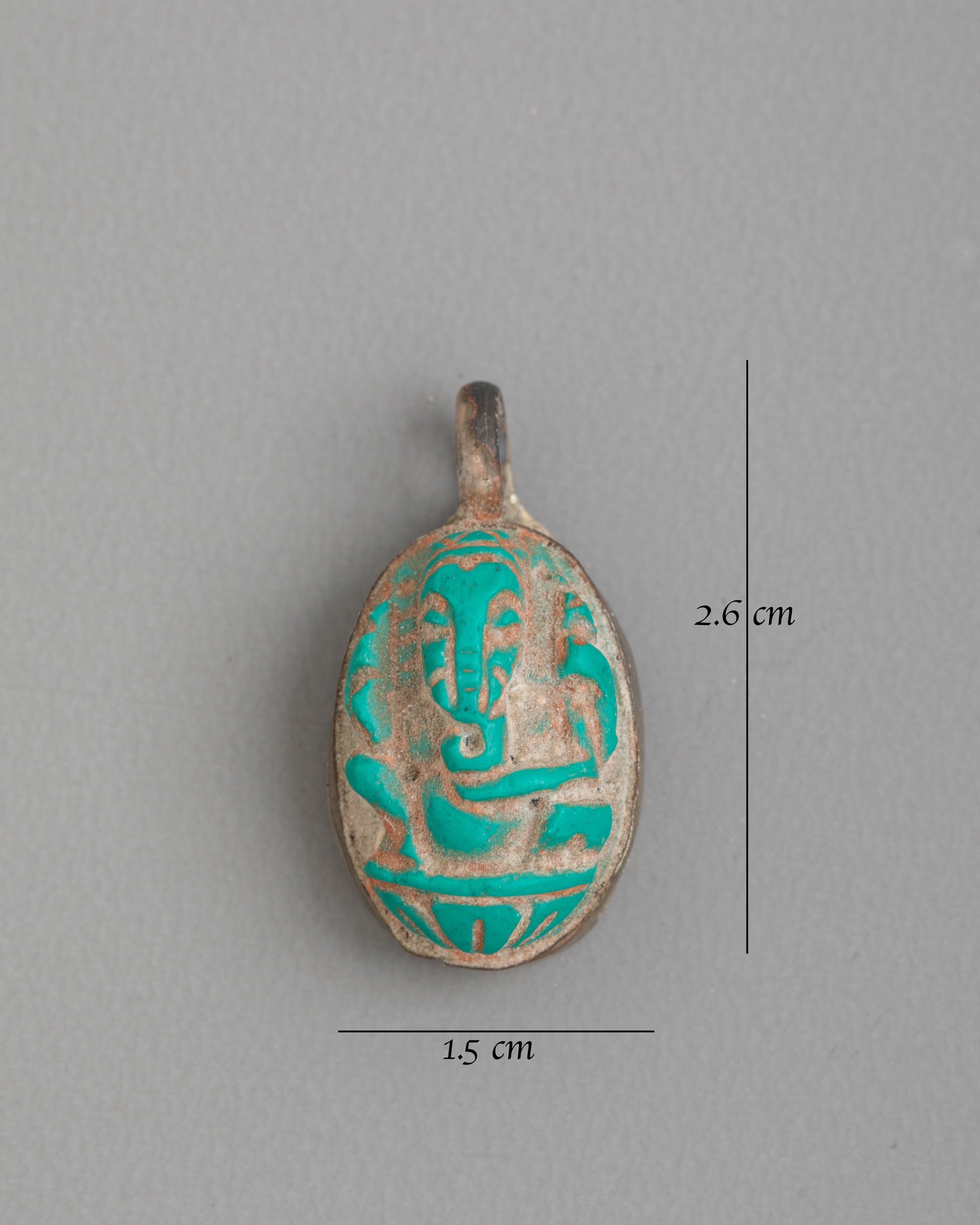 Ganesh Deity Pendant | Turquoise Hindu Ornament