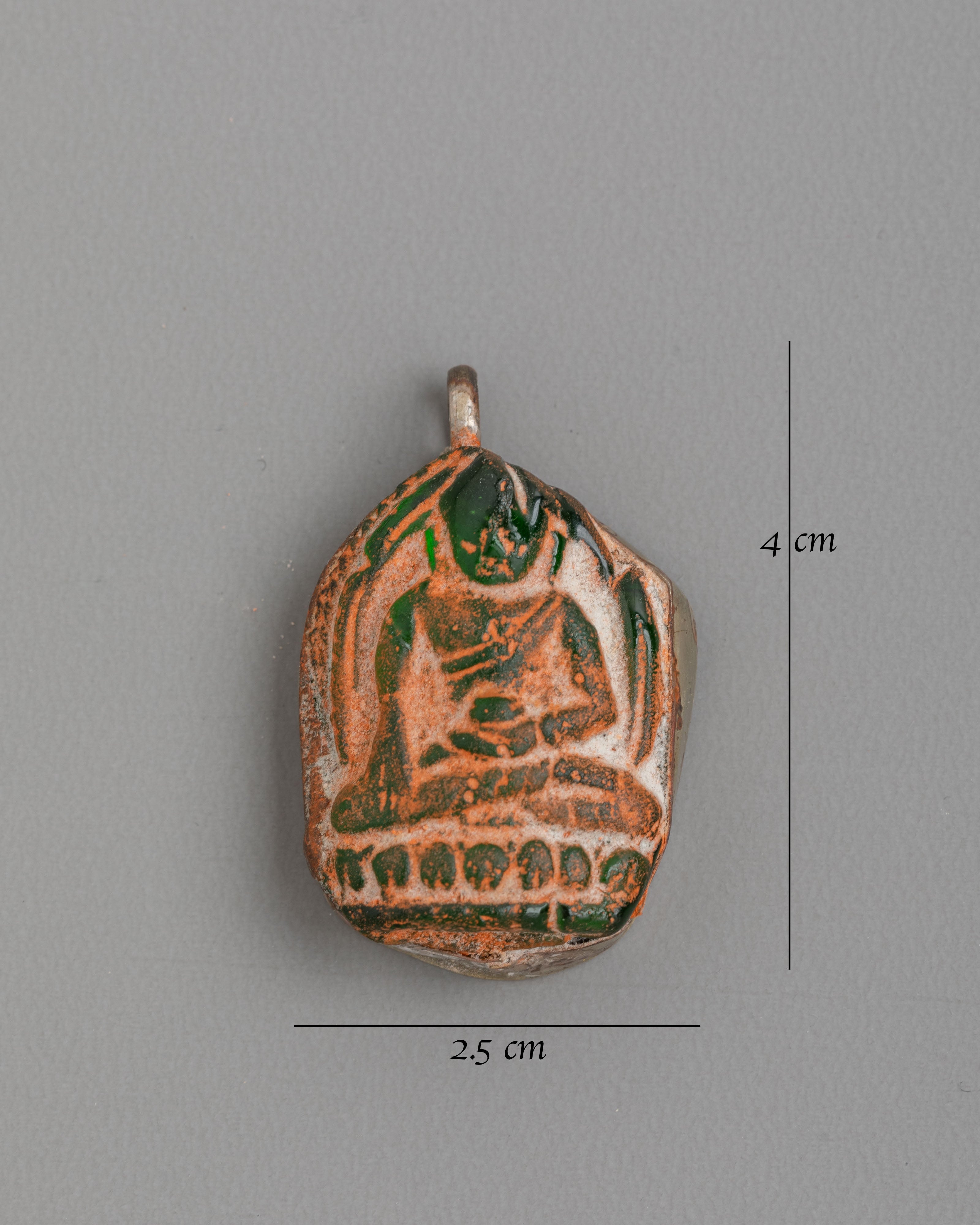 Buddha Carved Pendant | Antique Finish Buddhist Ornament