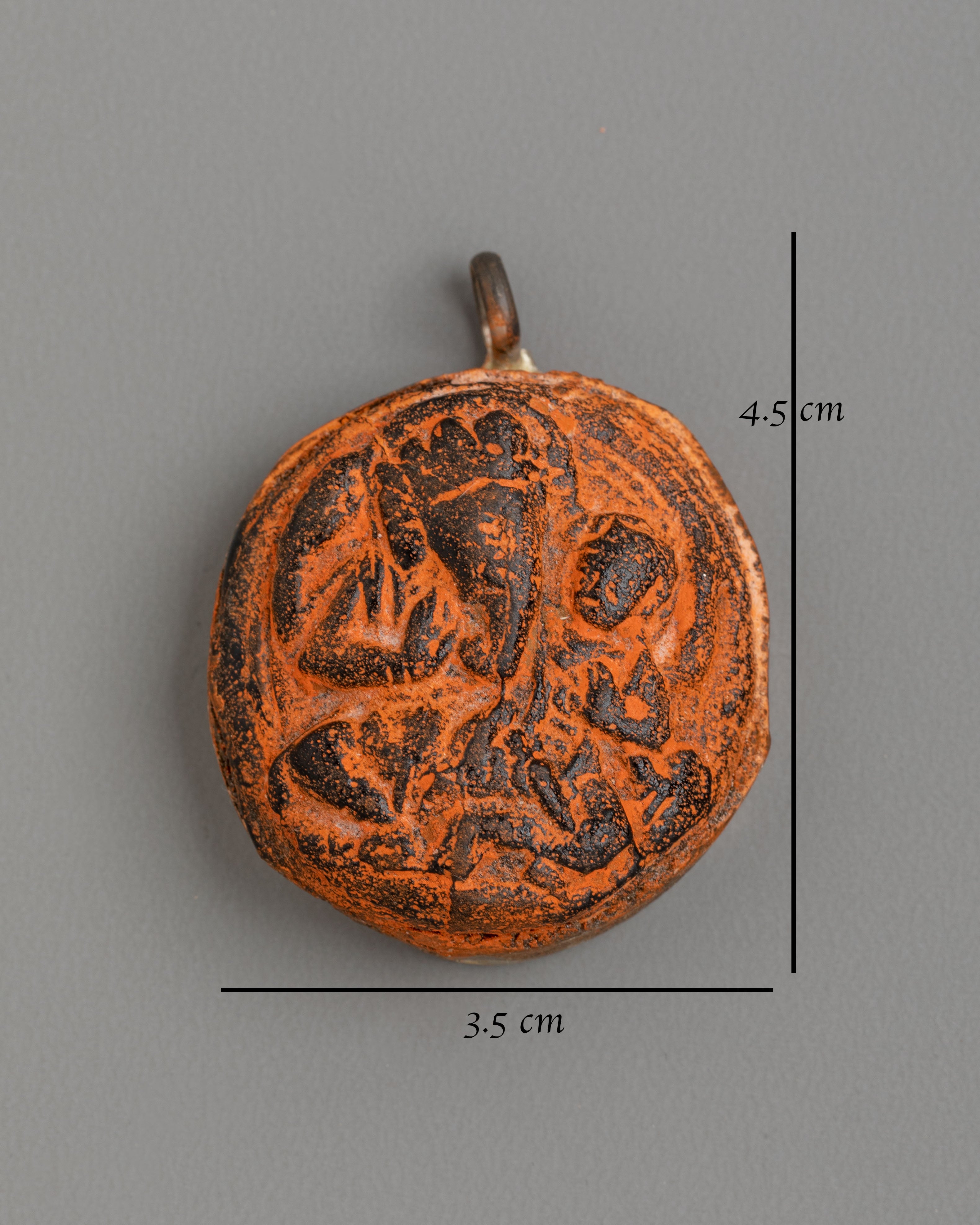 Spiritual Carved Deity Pendant | Antique Finish Buddhist Ornament