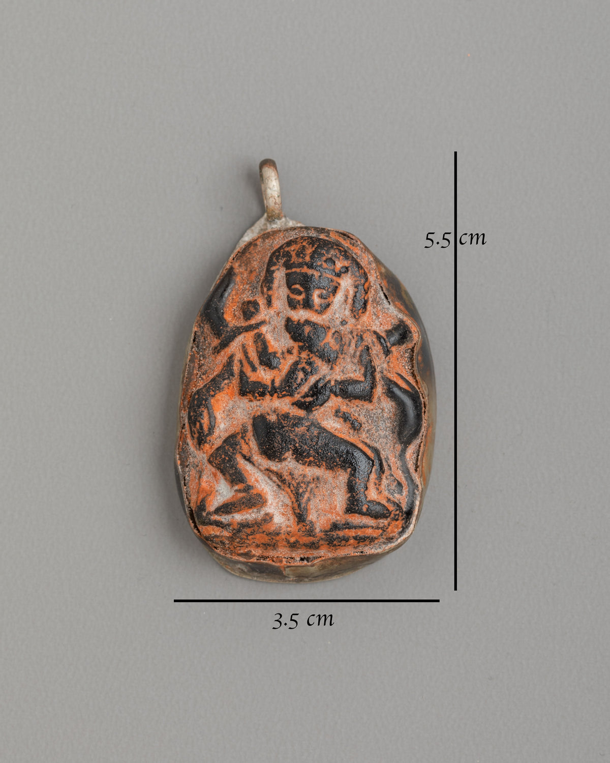 Handcarved Buddhist Pendant | Antique Finish Spiritual Ornament