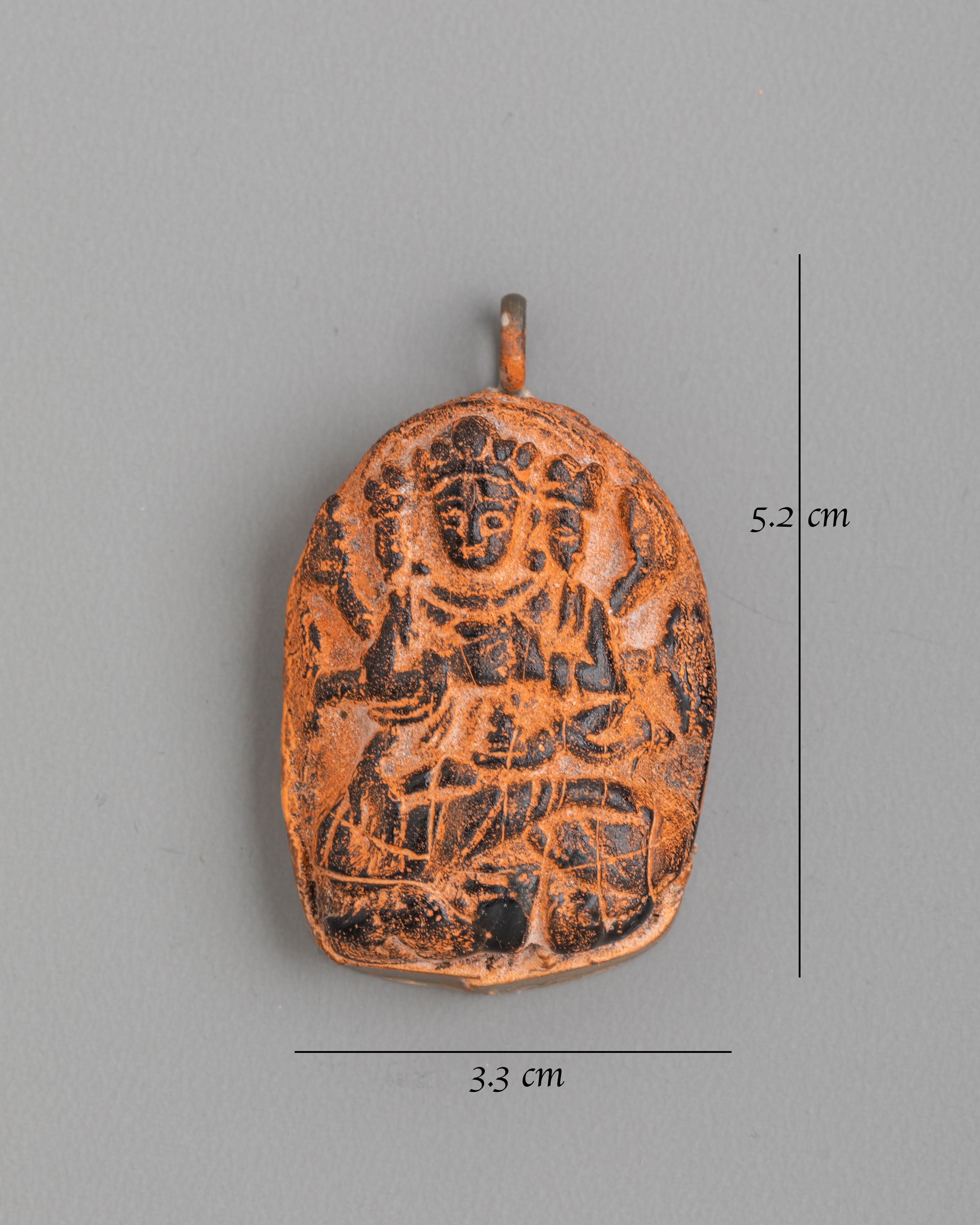 Handmade Buddhist Deity Locket | Antique Finish Spiritual Ornament