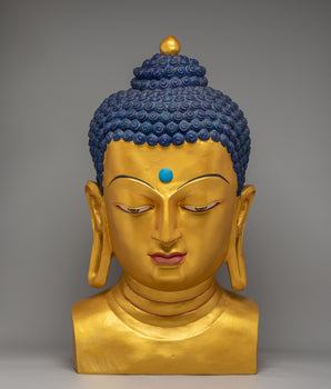 Golden Buddha Head for Decor