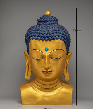 Golden Buddha Head for Decor | Symbol of Peace