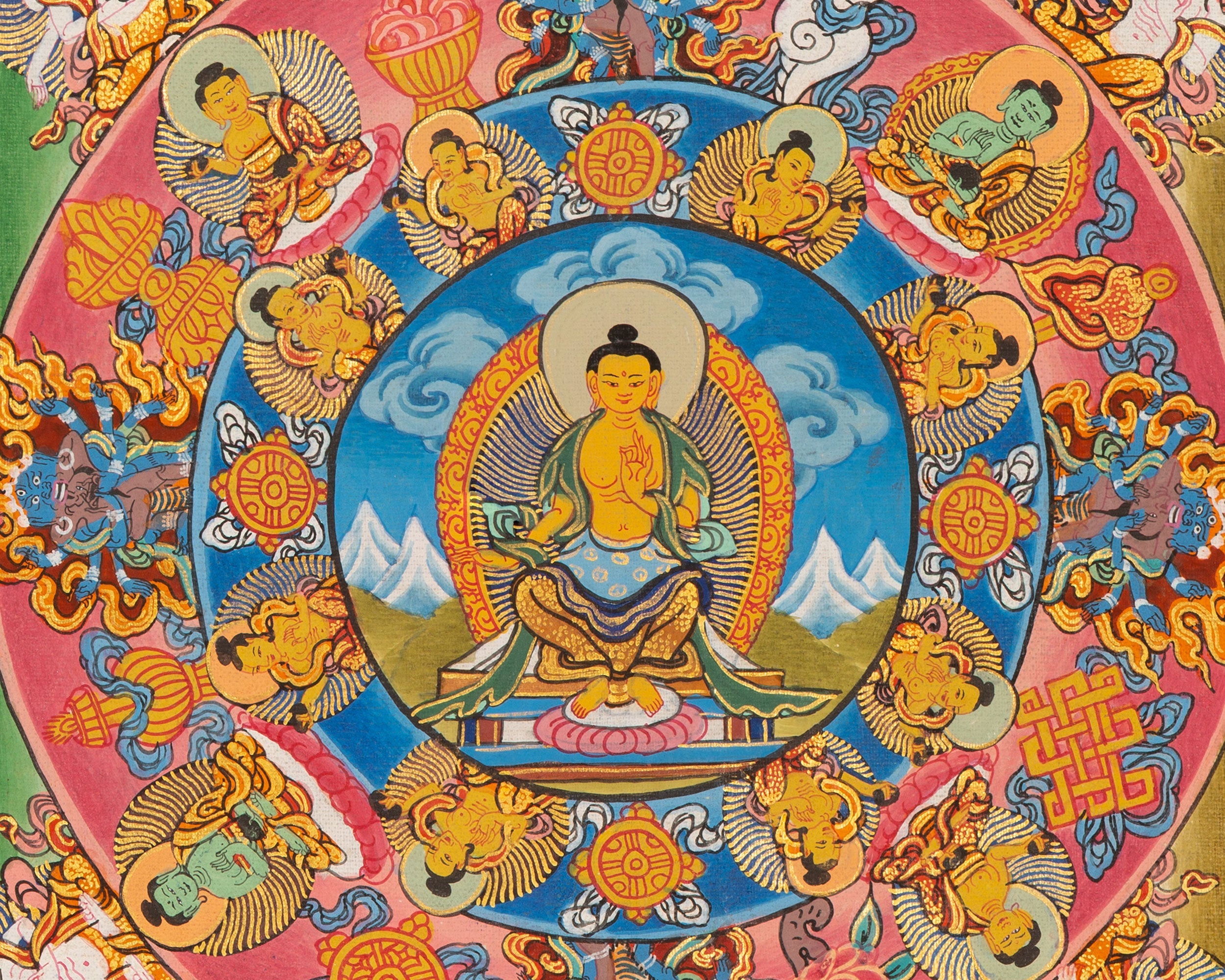 Maitreya Buddha Mandala Thangka | Sacred Art of the Future Buddha