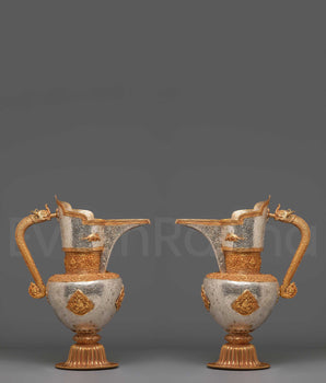 Tibetan Jug Set for Decor | Symbol of Longevity