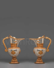 Tibetan Jug Set for Decor | Symbol of Longevity