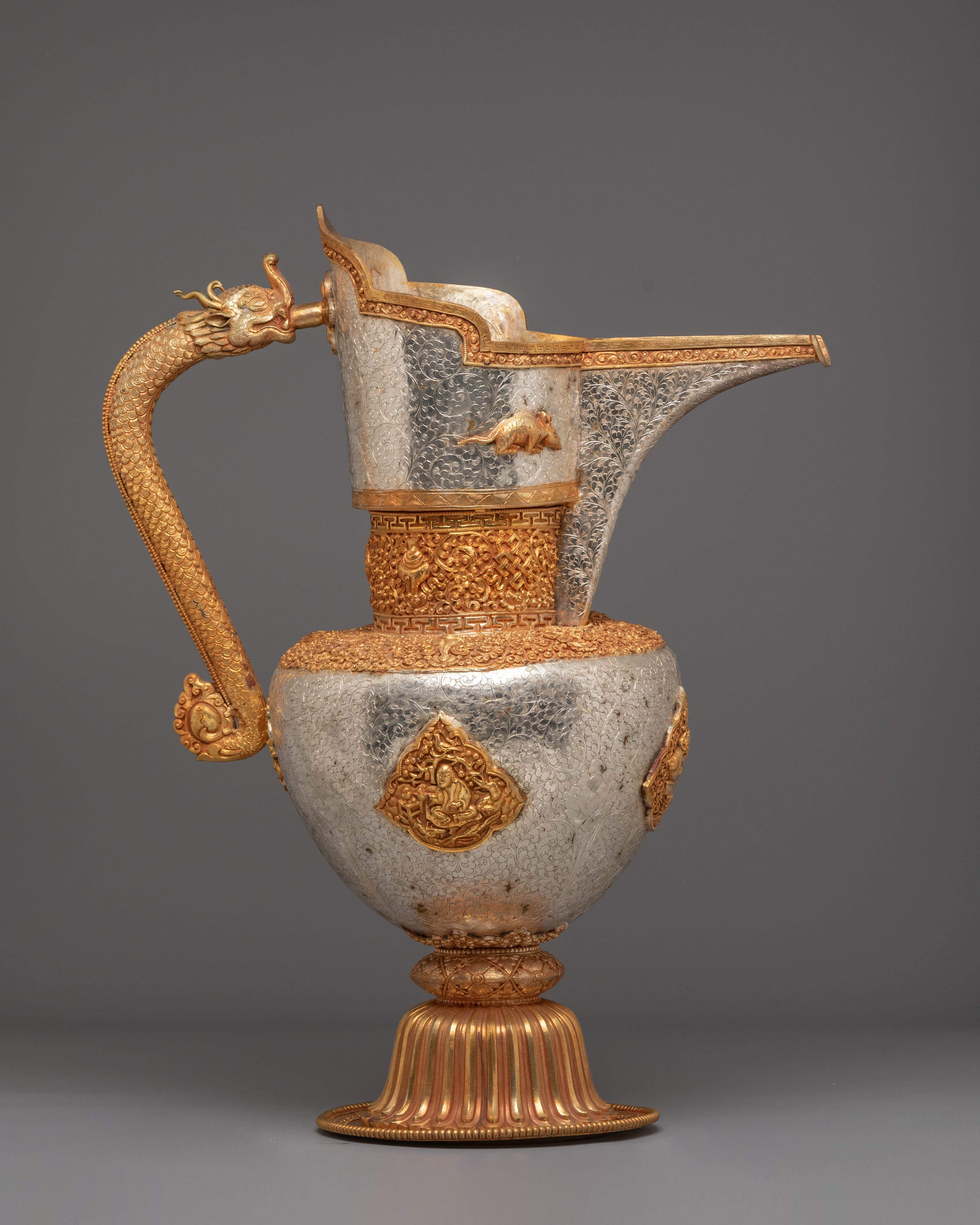 Tibetan Jug Set for Decor | Symbol of Longevity