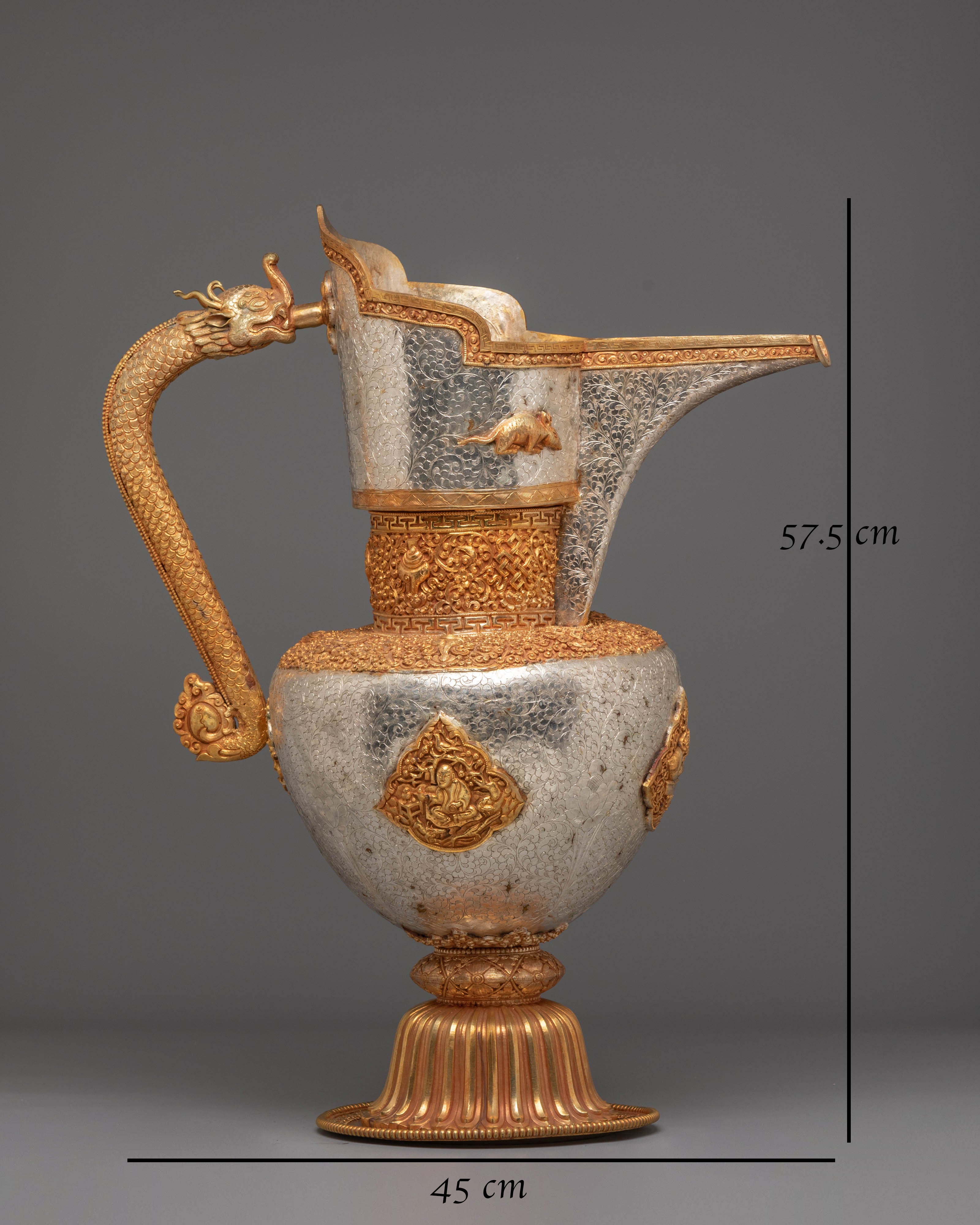 Tibetan Jug Set for Decor | Symbol of Longevity