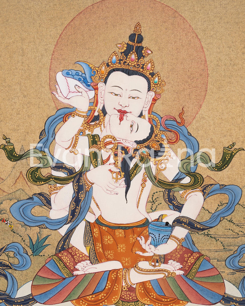 Yabyum Thangka of Vajrasattva