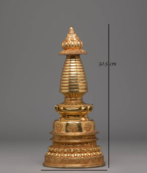 Handmade Golden Stupa for Ritual User | Gold Plated Stupa