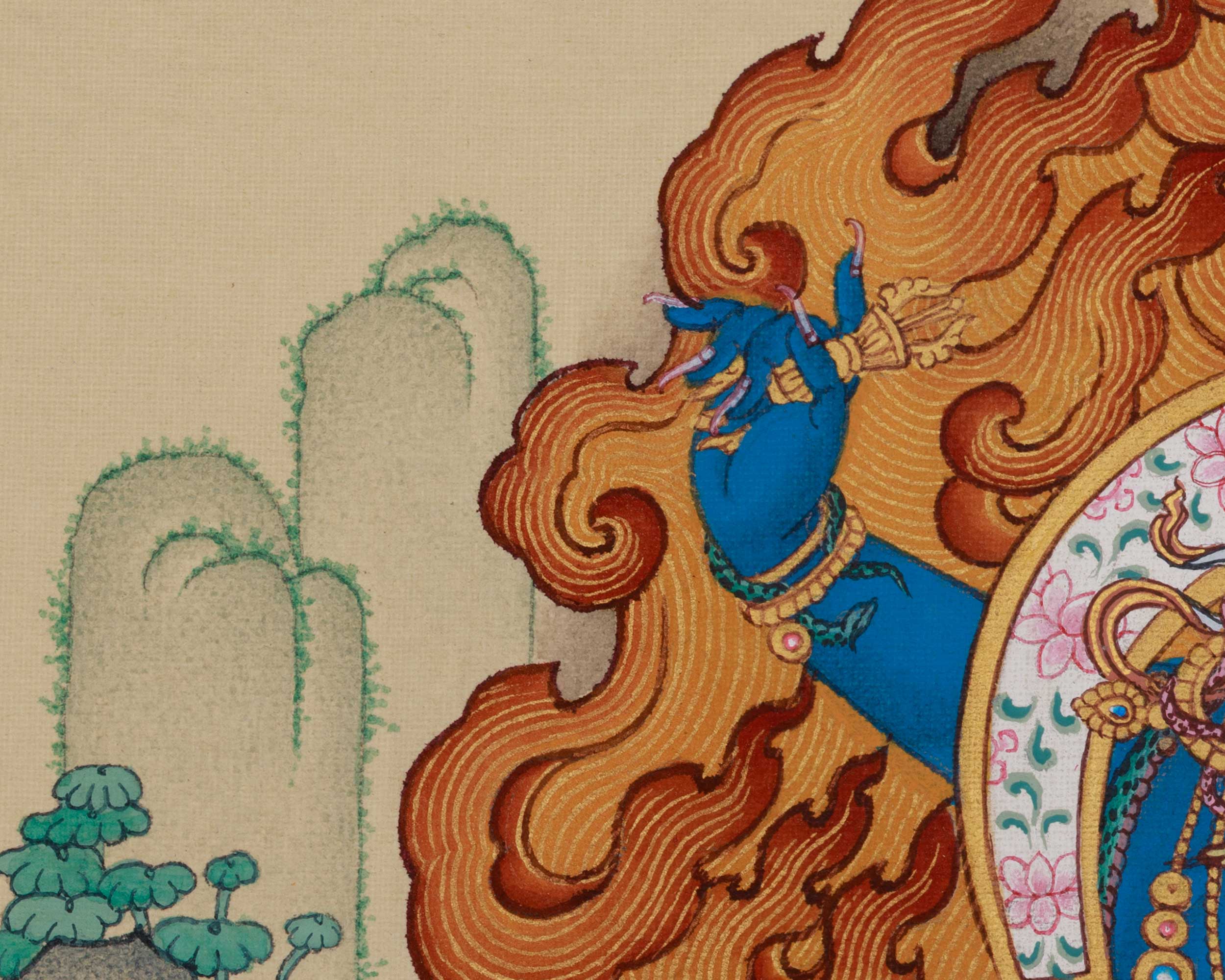 Holder of the Thunderbolt Vajrapani Thangka | The Ultimate Power of All Buddhas