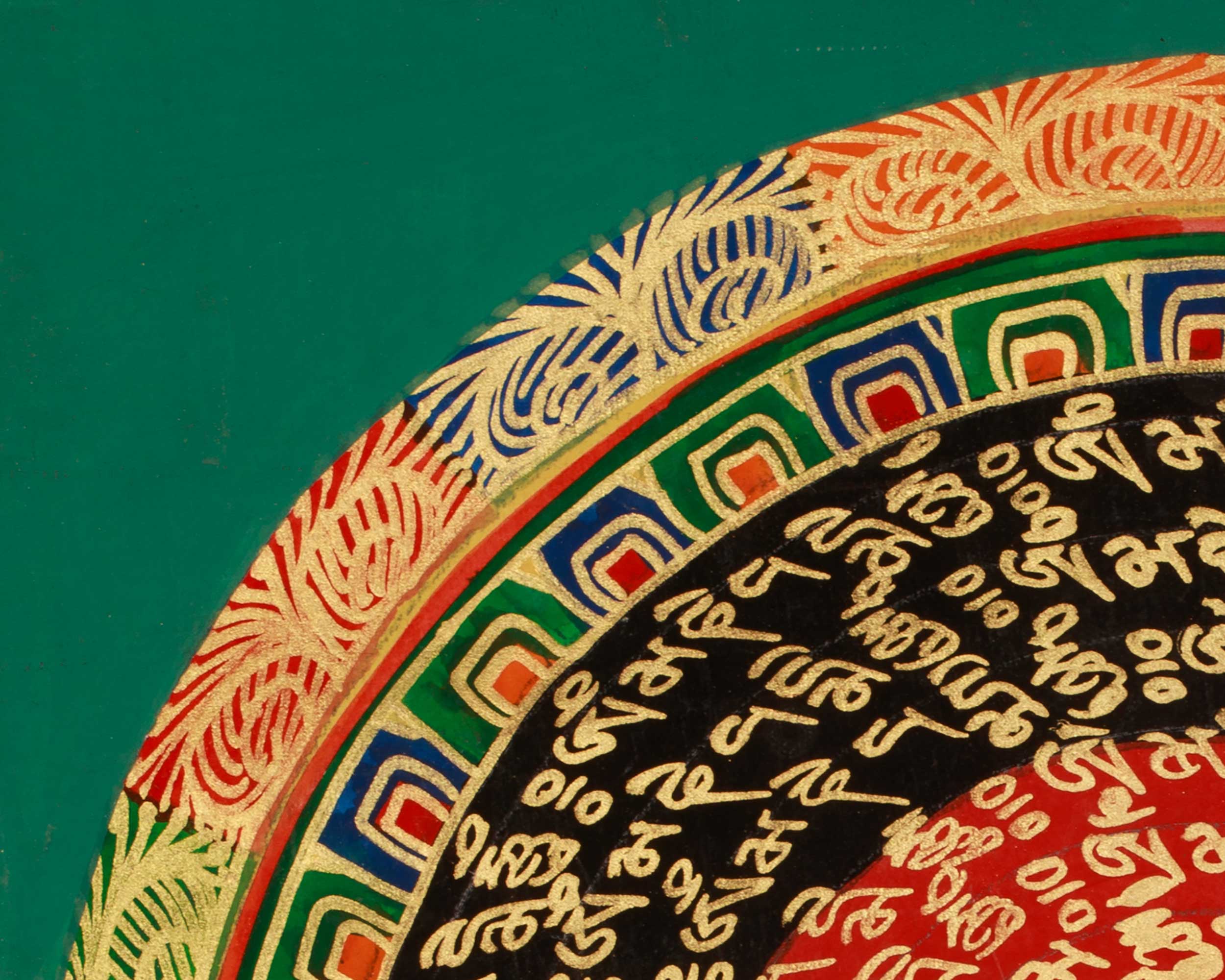 Hand-Painted Tibetan Mantra Mandala | Home Decor | Mindfulness Meditation Artwork