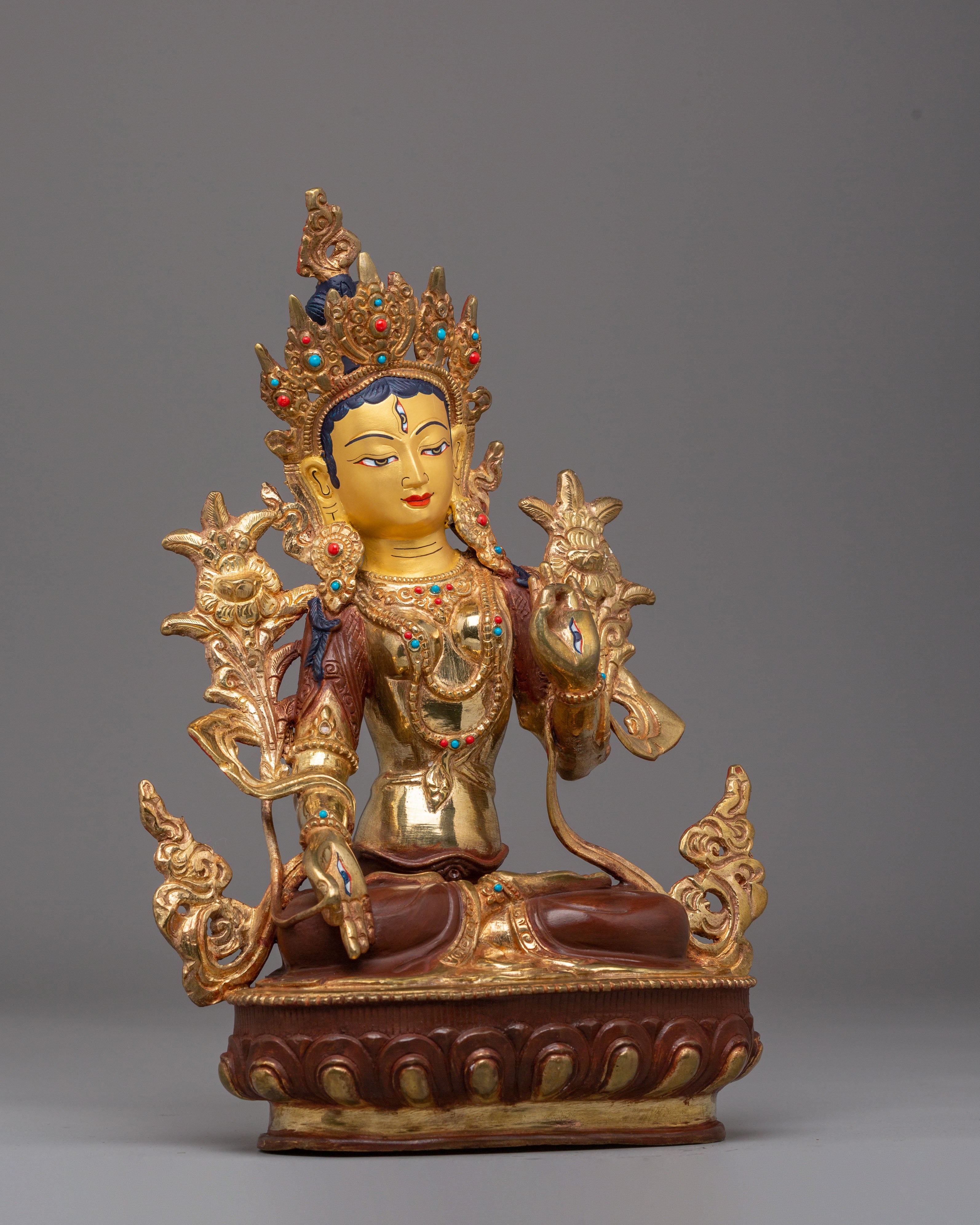 Handmade Traditional  White Tara Artwork | Goddess of Compassion