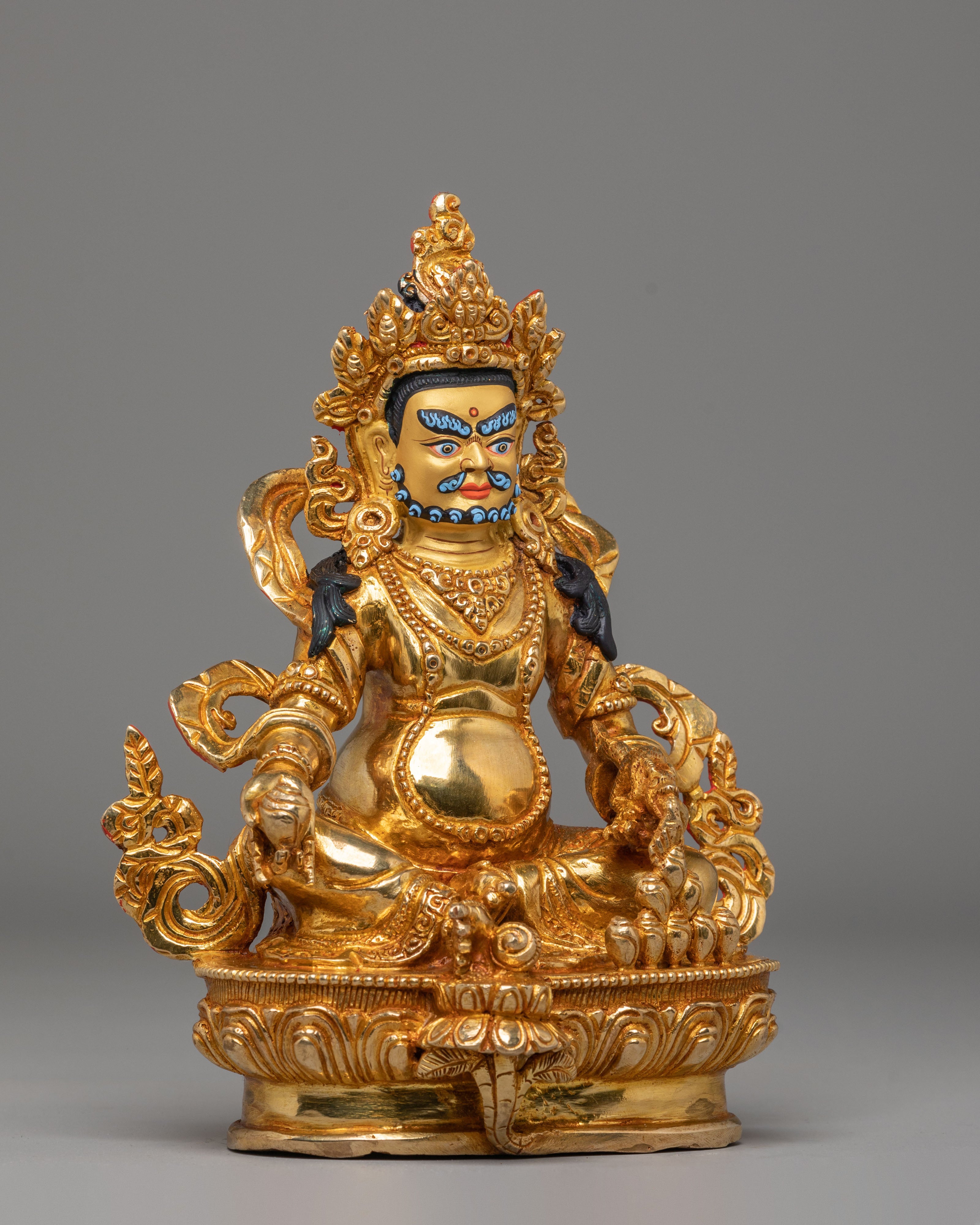 Handcrafted Copper Artwork of Dzambhala | Embodiment of Wealth