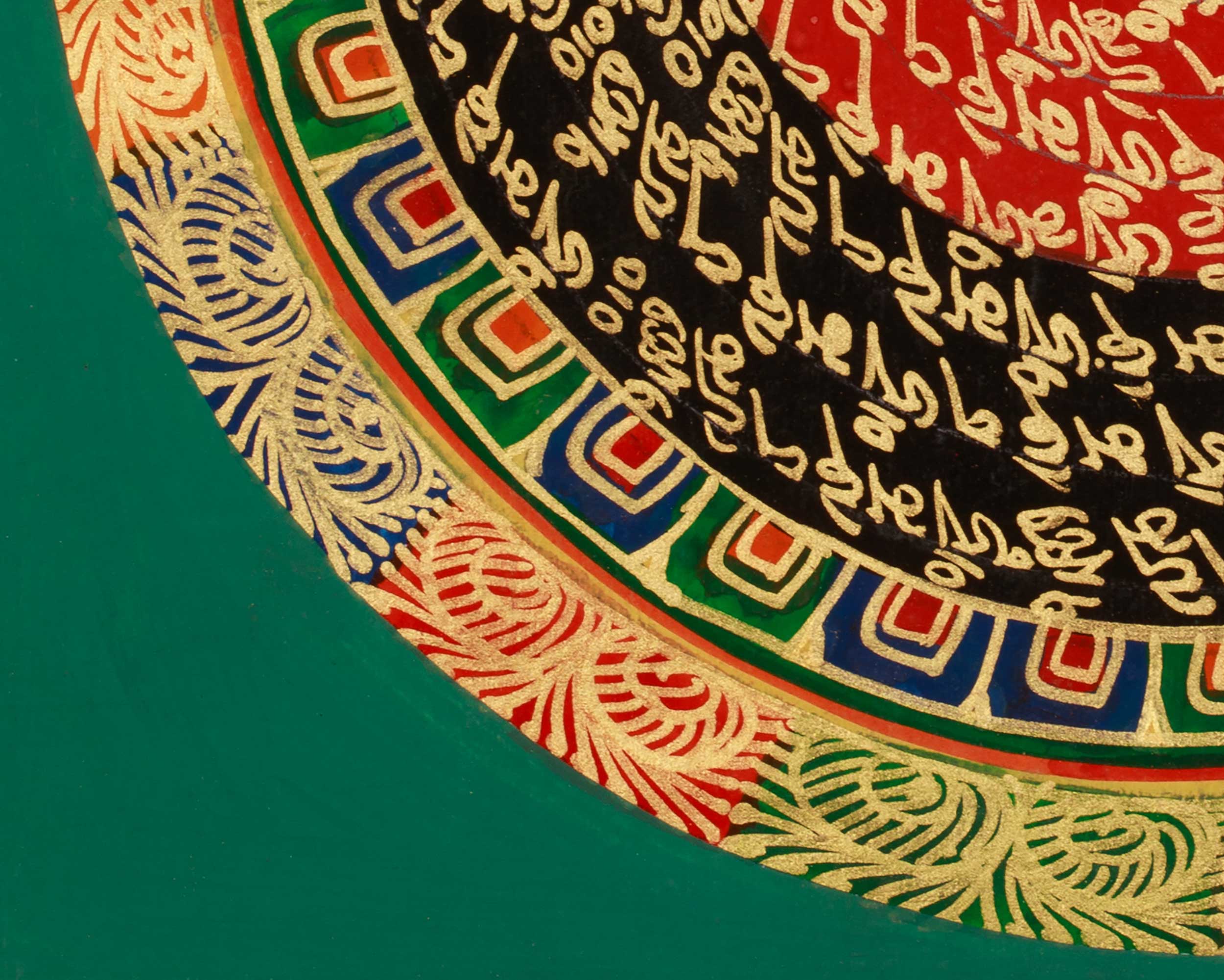 Hand-Painted Tibetan Mantra Mandala | Home Decor | Mindfulness Meditation Artwork