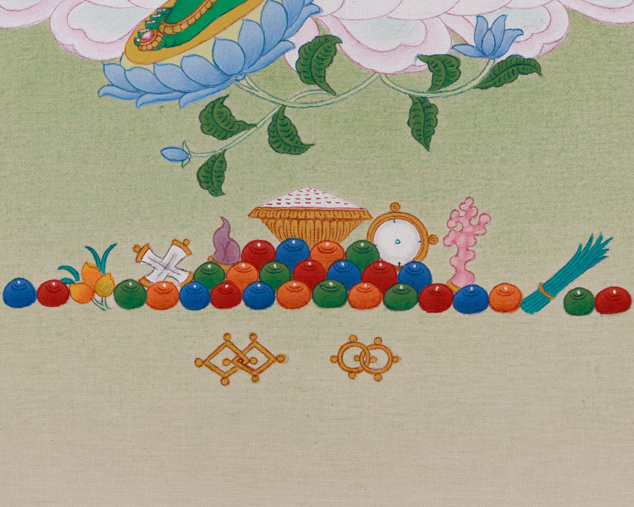 Sacred Thangka of Green Tara | The Divine Protector of Compassion
