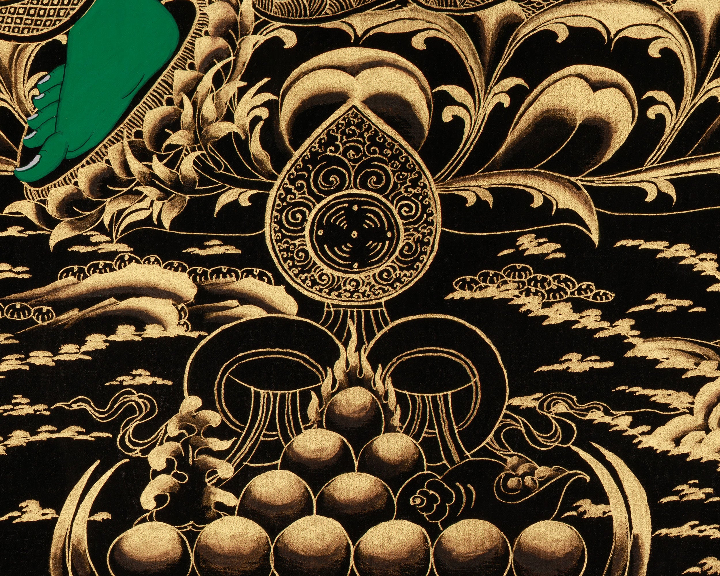 Divine Thangka Of Green Tara | Tibetan Buddhist Art | Meditation Altar
