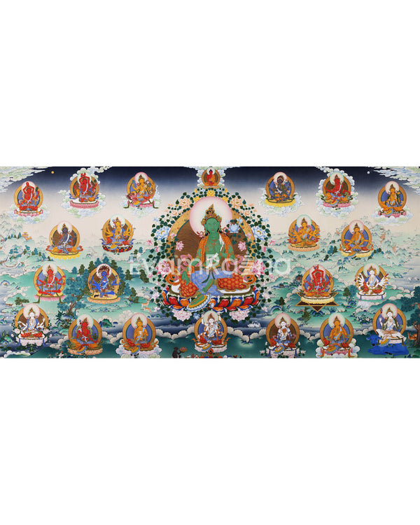 21 Taras Surya Gupta Thangka Print | Himalayan Taras High-Quality Giclee On Cotton Canvas Art