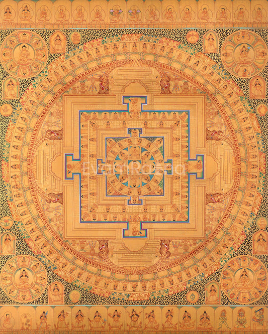 Buddha Mandala Digital Print | Traditional Buddhist Thangka Print | Spiritual Décor