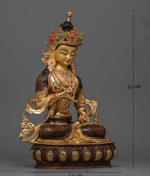 Majestic Vajrasattva Oxidized Copper Statue | Handcrafted Symbol of Purity
