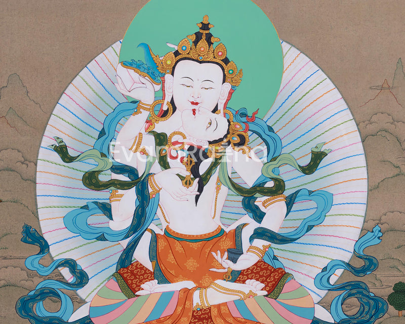 Yabyum Vajrasattva Thangka for Practice