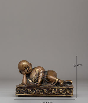 Buddhist Little Monk Statue | Handcrafted Bronze Tibetan Art