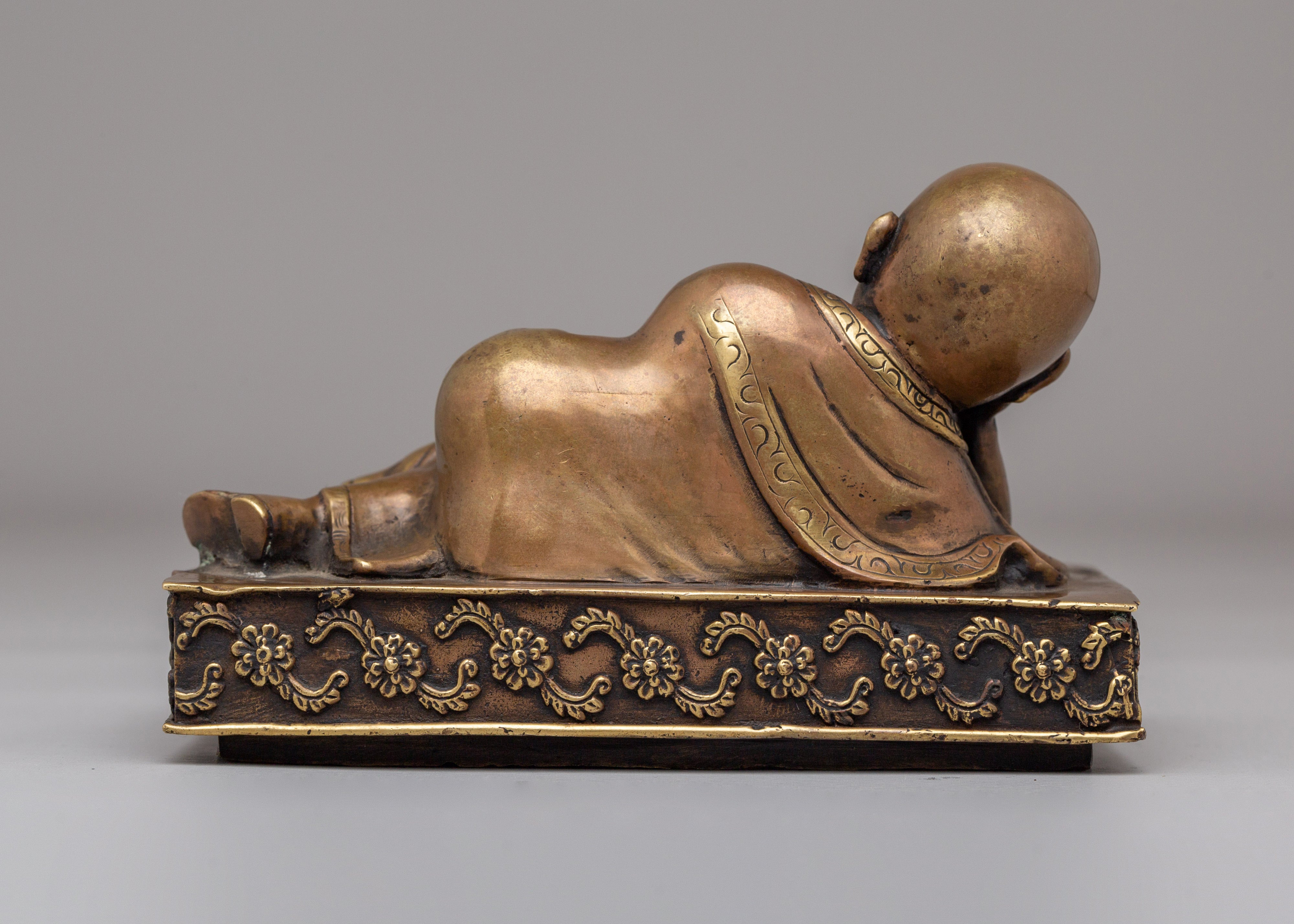 Buddhist Little Monk Statue | Handcrafted Bronze Tibetan Art