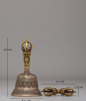 Traditional Vajra and Bell for Ritual Use | Handcrafted Bronze Dorje & Bell