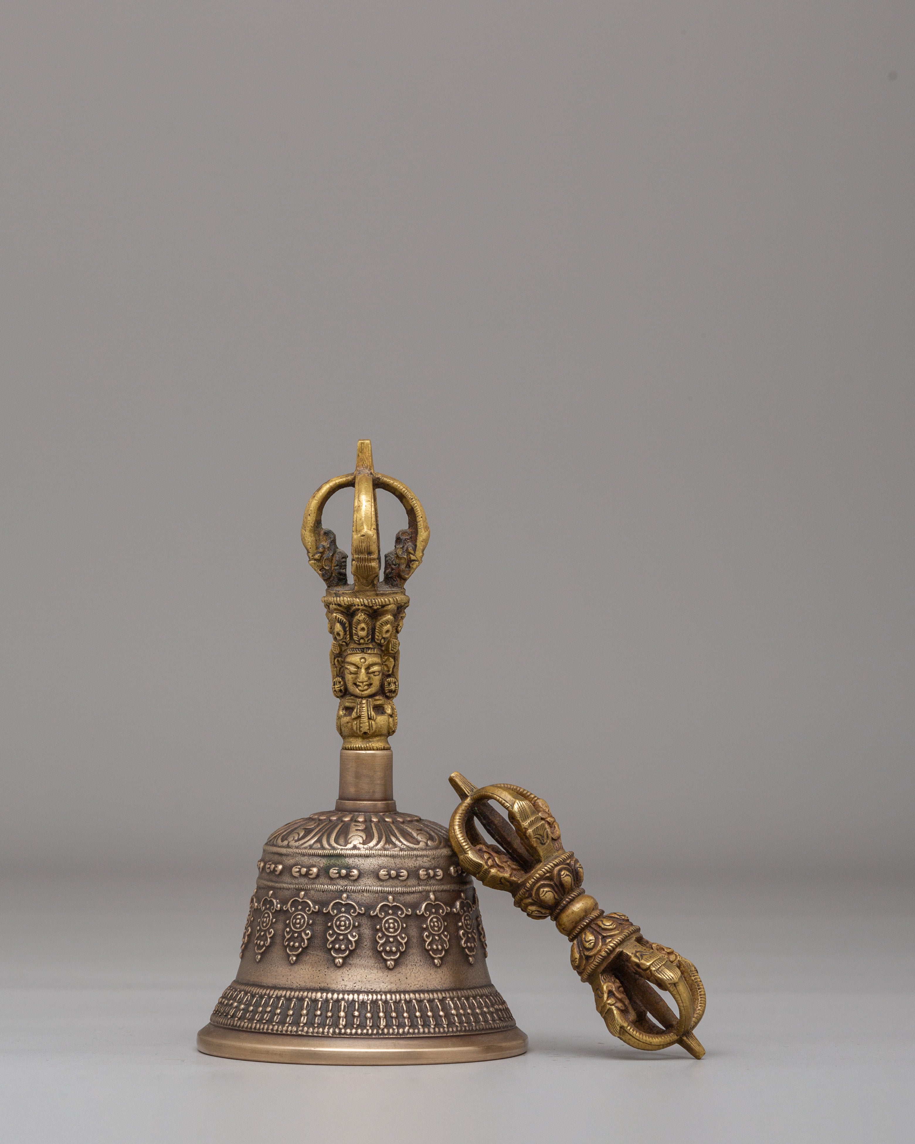 Traditional Vajra and Bell for Ritual Use | Handcrafted Bronze Dorje & Bell