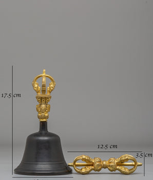 Traditional Tibetan Ritual Vajra and Bell Set | Sacred Meditation Tools