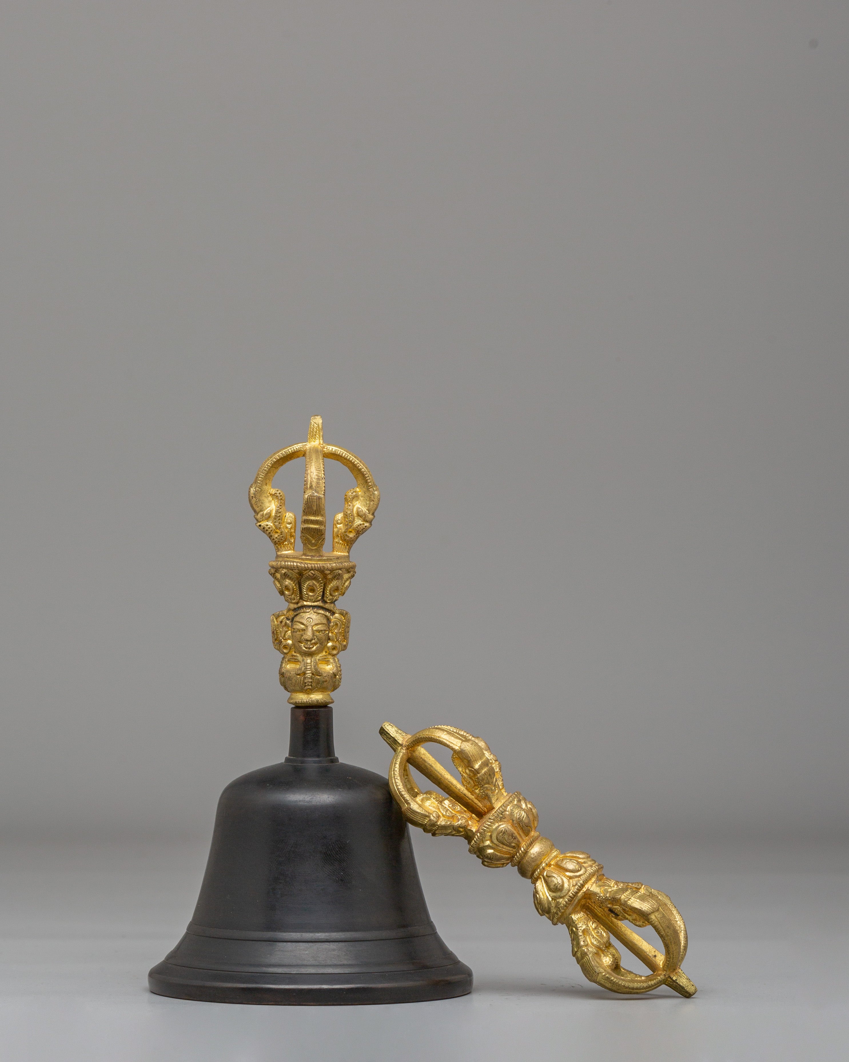 Traditional Tibetan Ritual Vajra and Bell Set | Sacred Meditation Tools