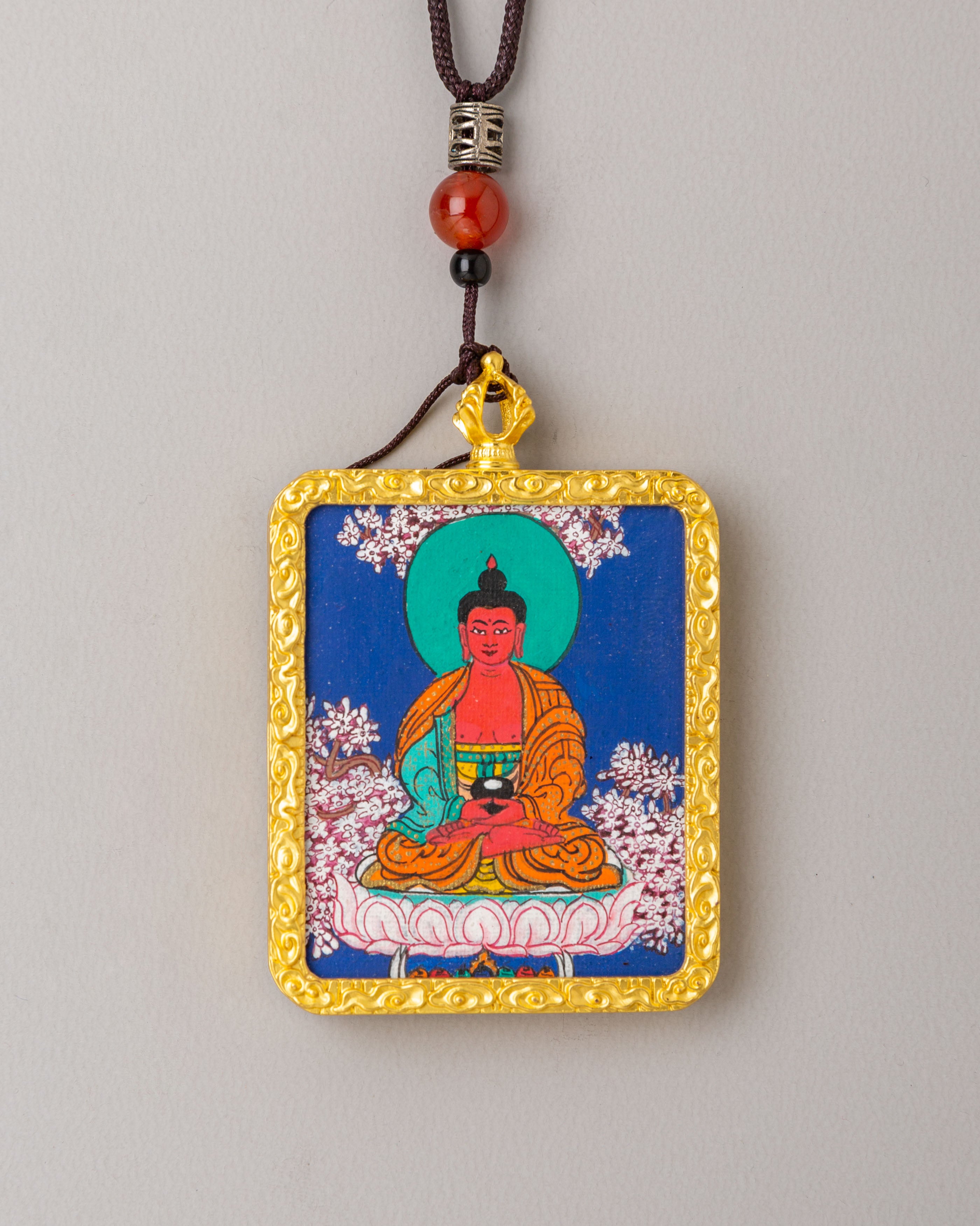 Handmade Amitabha Buddha Locket | Tibetan Buddhist Pendant for Meditation & Protection