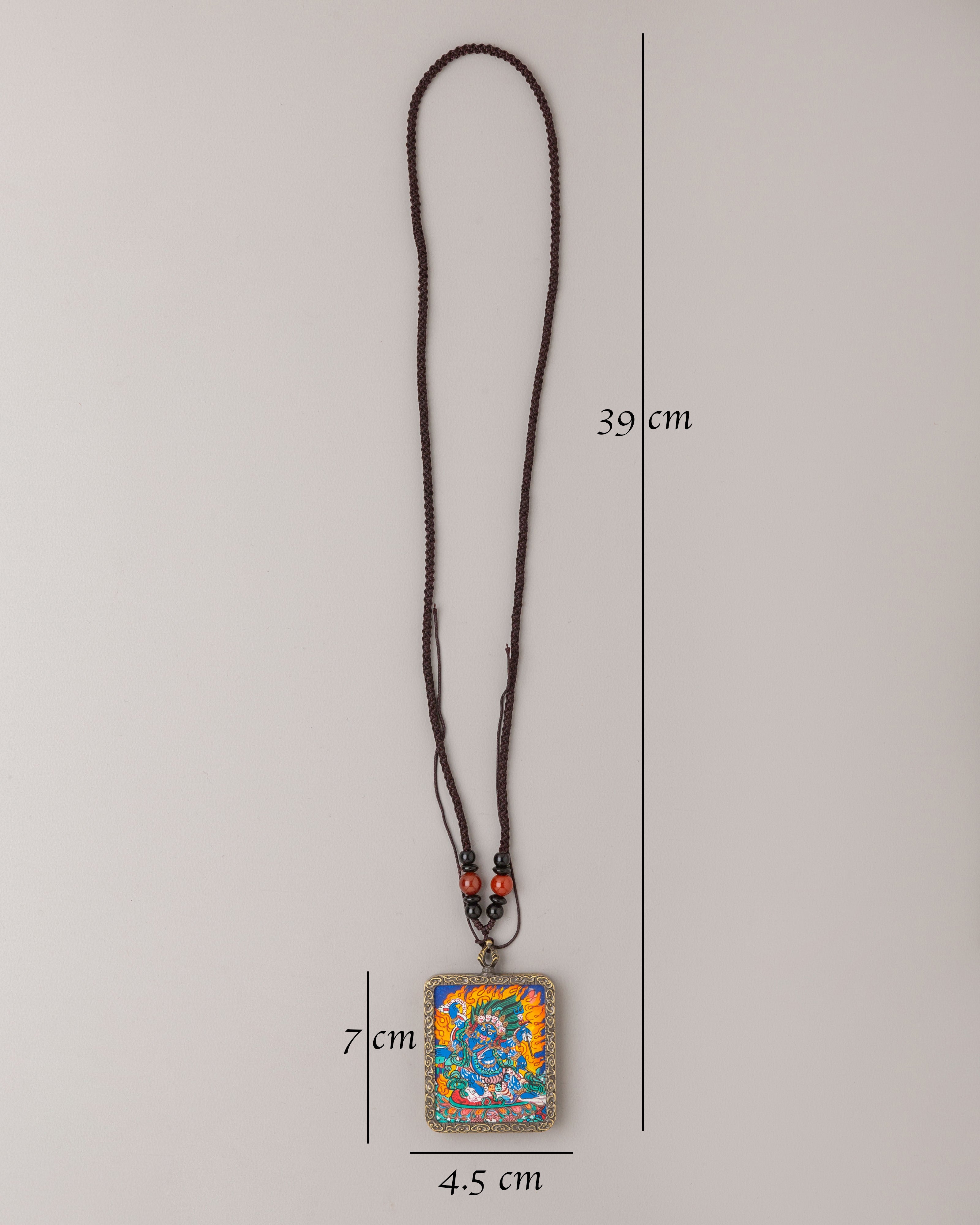 Handmade Six-Armed Mahakala Locket | Spiritual Pendant for Protection