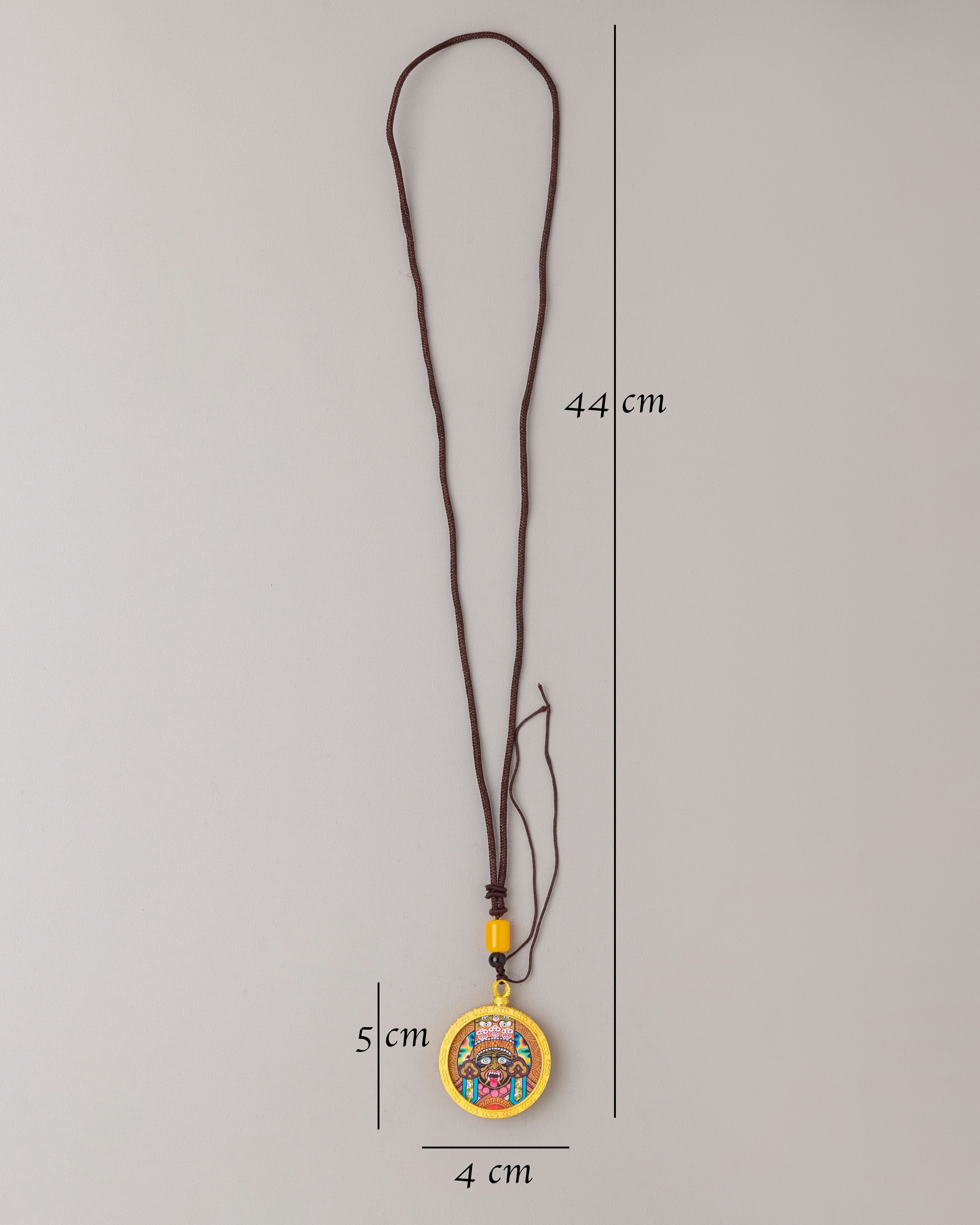 Tibetan Zashi Lhamo Thangka Locket | Gold Plated Copper with Acrylic Artwork