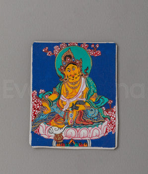 Dzambhala Thangka for Locket | Traditional Tibetan Artwork