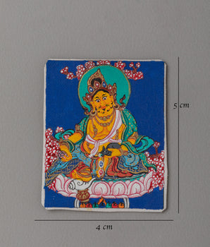 Dzambhala Thangka for Locket | Traditional Tibetan Artwork