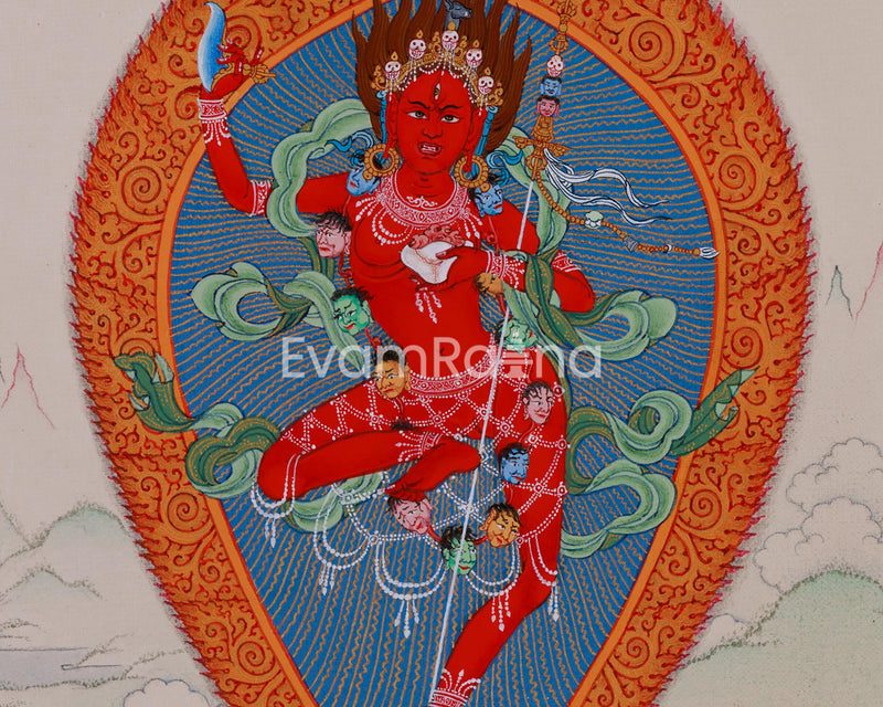 Heruka Vajravarahi Thangka | Embrace the Sacred Divine Dorje Phagmo Feminine Energy