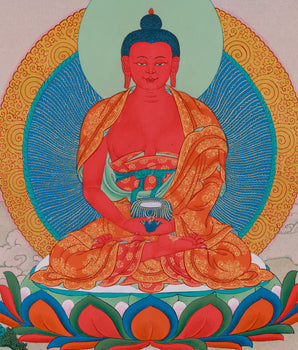 Dhyani Buddha Amitabha Thangka | A Beacon of Infinite Light and Compassionate Wisdom