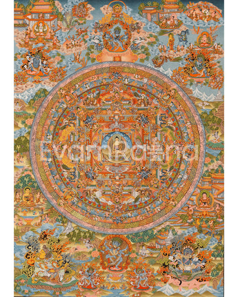 Hand Painted Buddha Mandala Thangka 