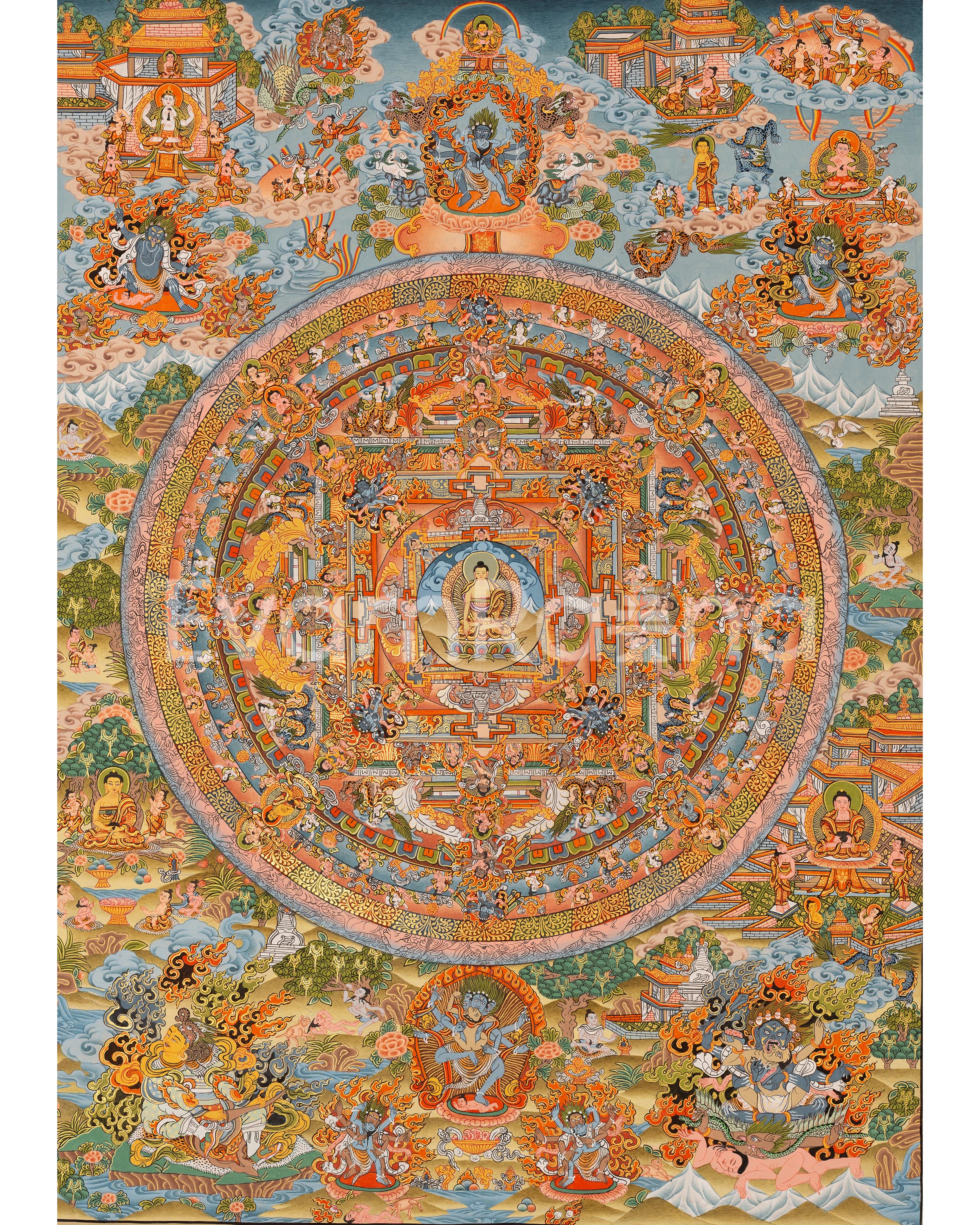Hand Painted Buddha Mandala Thangka