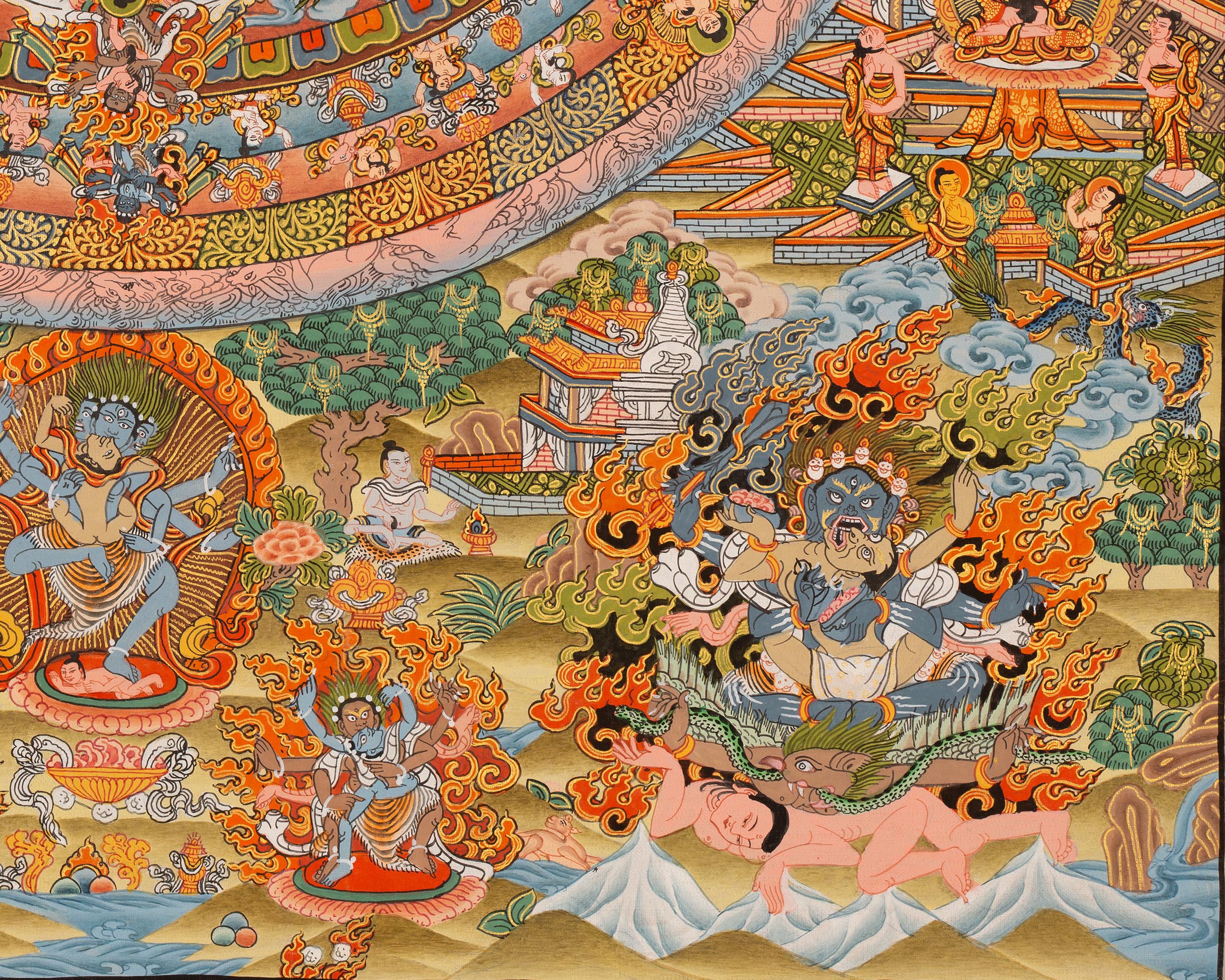 Hand Painted Buddha Mandala Thangka | Meditation Mandala Painting