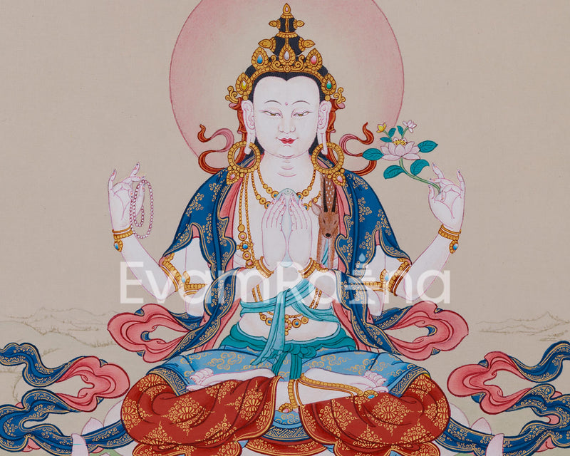 Avalokitesvara Thangka Art for Practice