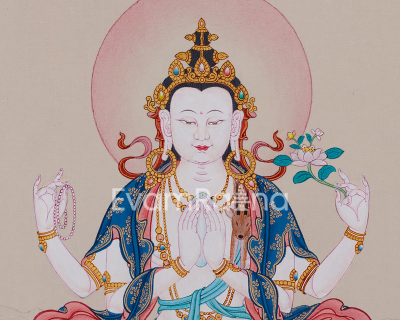 Avalokitesvara Thangka Art for Practice