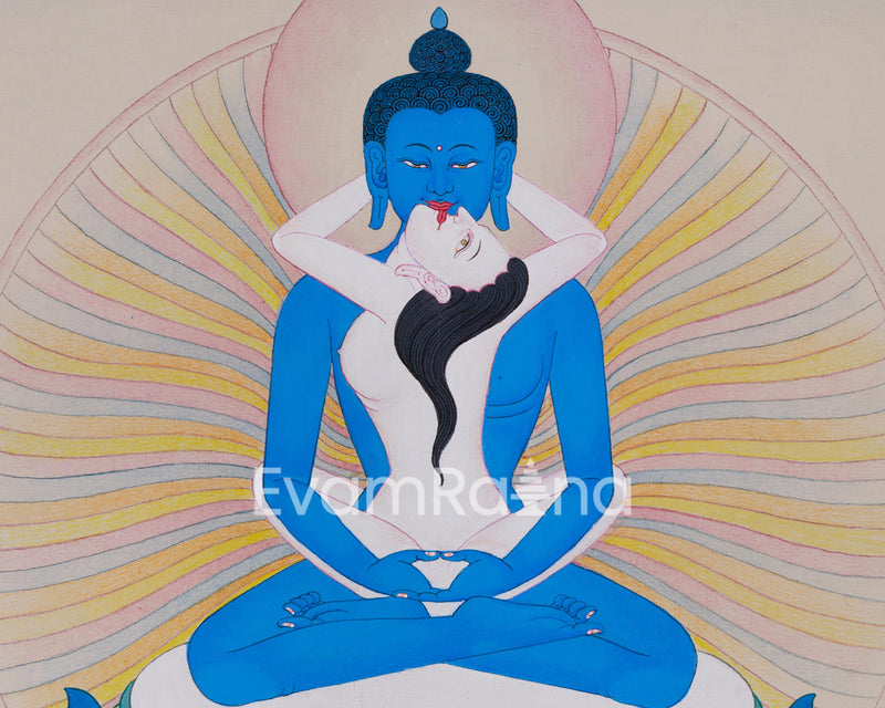 Refined Adi-Buddha Samantabhadra Thangka - Spiritual Artwork