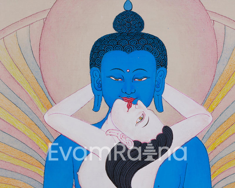 Refined Adi-Buddha Samantabhadra Thangka - Spiritual Artwork