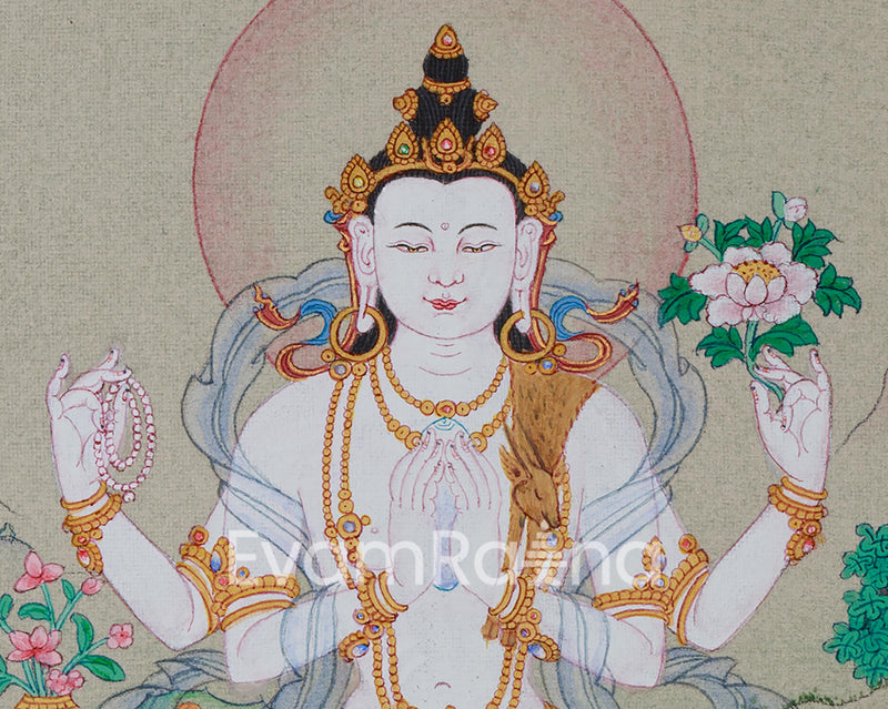 Small Avalokiteshvara Thangka Art