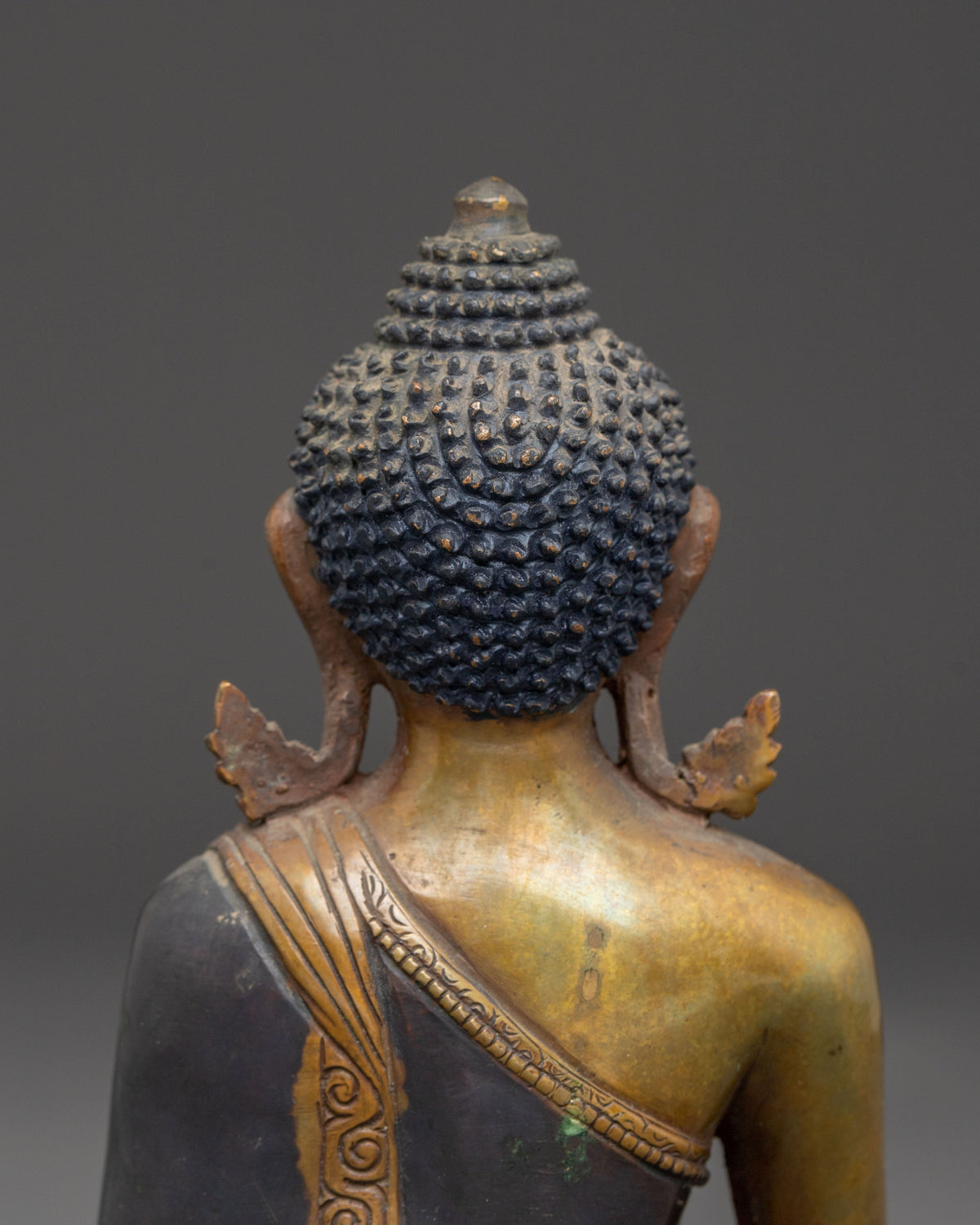 Handmade Ratnasambhava Oxidized Copper Statue | Meditation Altar Decor