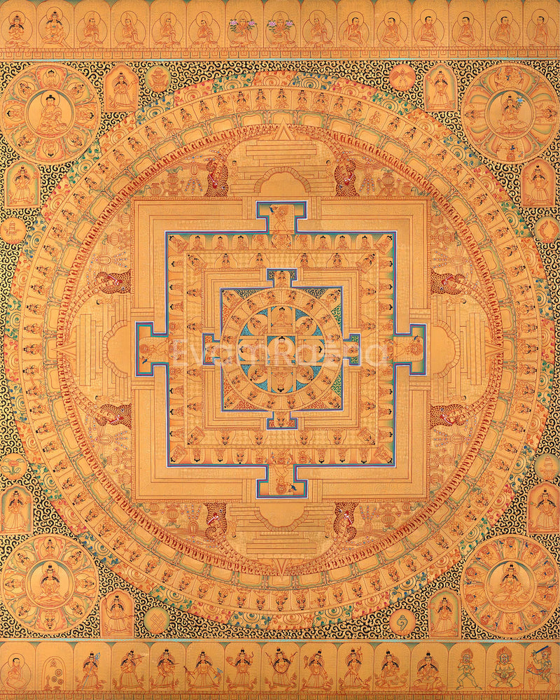 Buddha Mandala Digital Print | Traditional Buddhist Thangka Print | Spiritual Décor