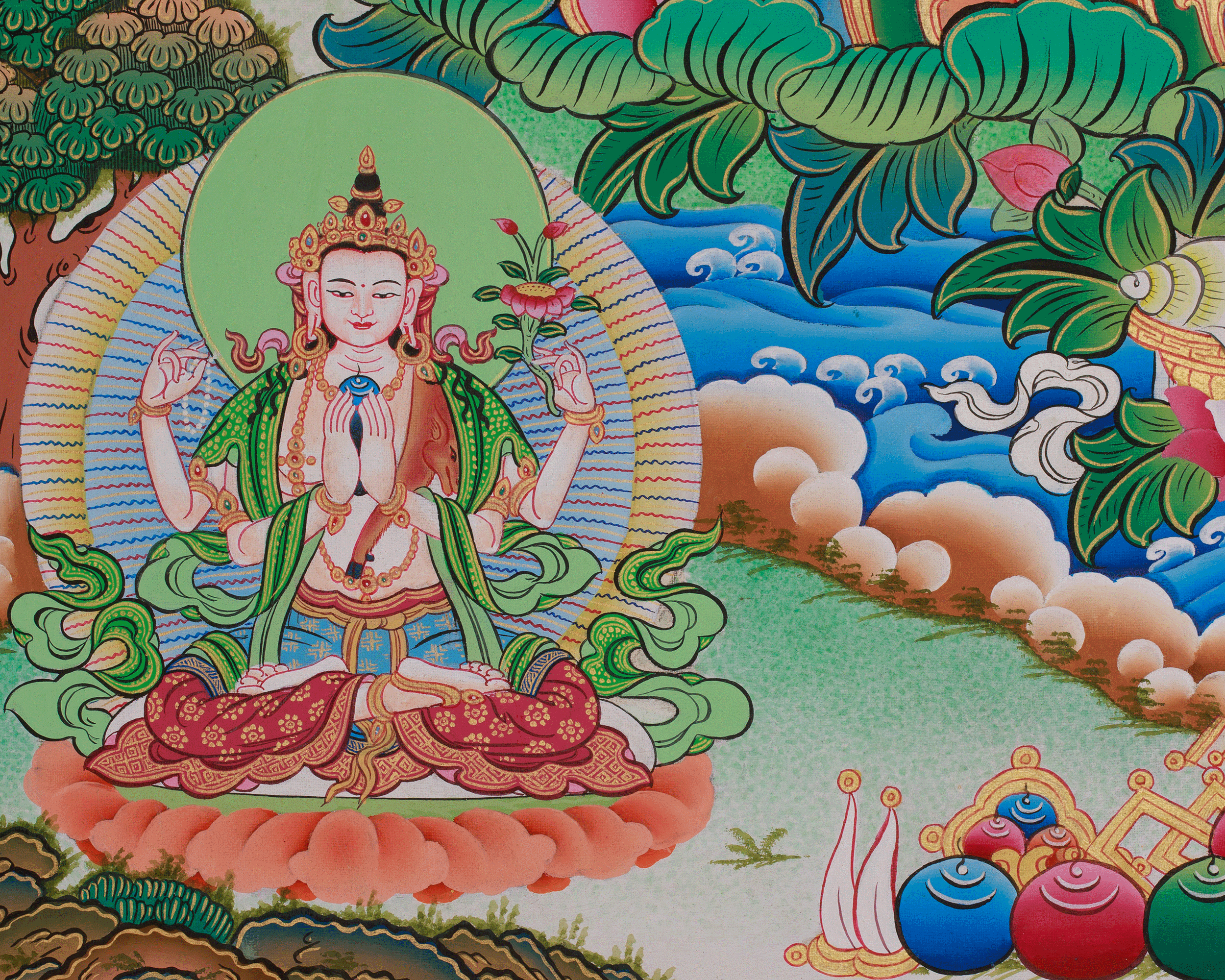 Manjushri the Buddha of Wisdom Thangka | Enlightened Insight