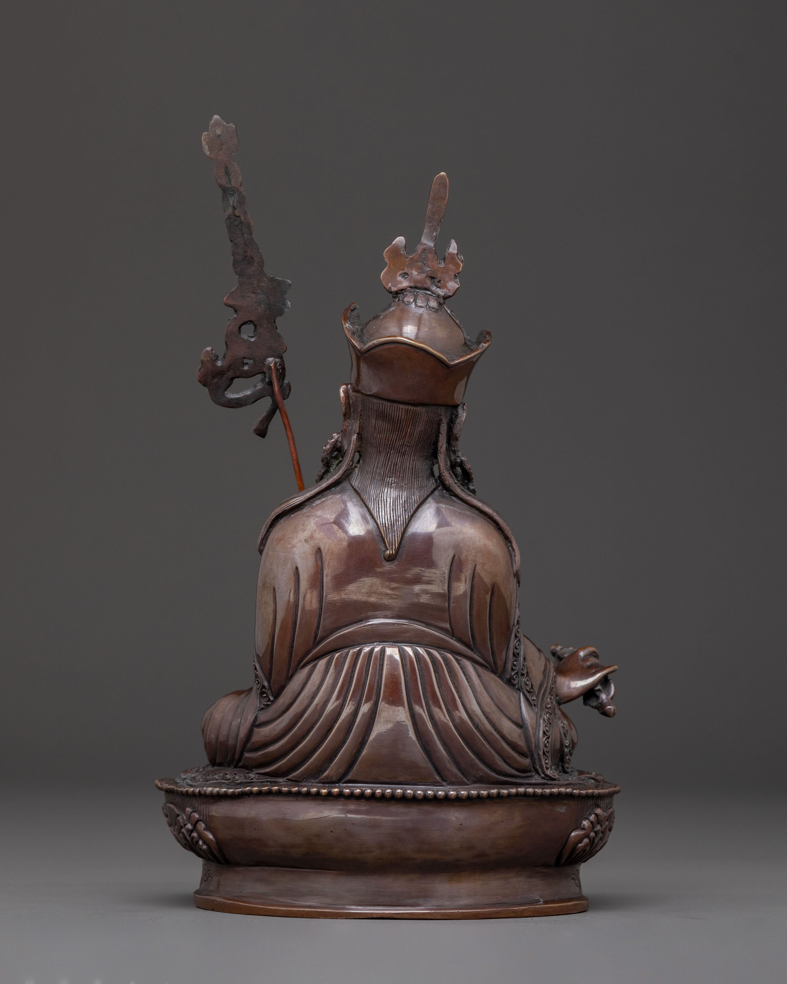 Guru Rinpoche Handcrafted Sacred Statue – Oxidized Copper